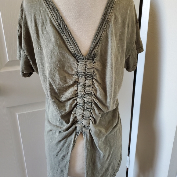Anthropologie Pilcro Sage Green Distressed Cotton Short Sleeve T Shirt Women's S - Picture 3 of 7